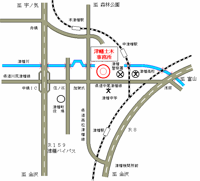 津幡土木事務所の案内図