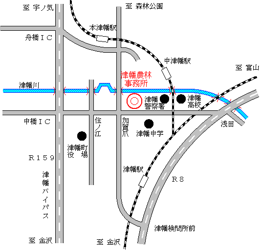 津幡農林事務所地図