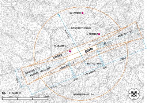 のと里山空港の制限表面の範囲